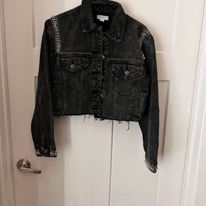 Black Denim Studded Jacket